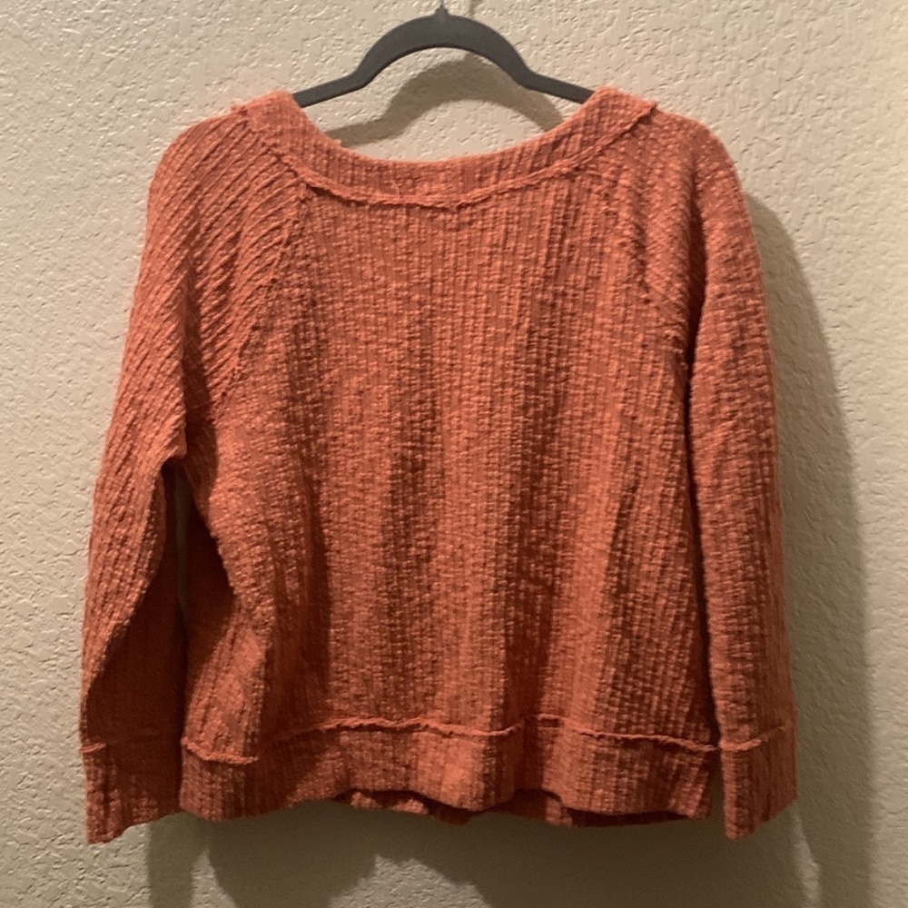 Women's Cozy Knit Cardigan Sweater - Rust - Picture 6 of 8